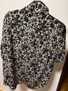 Saint Laurent Black and Cream Floral Top